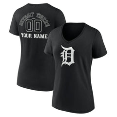 Detroit Tigers Women's Monochrome Personalized Name & Number V-Neck T-Shirt Near Me