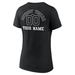 Detroit Tigers Women's Monochrome Personalized Name & Number V-Neck T-Shirt Near Me