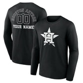 Houston Astros Monochrome Personalized Name & Number Long Sleeve T-Shirt Online