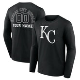 Kansas City Royals Monochrome Personalized Name & Number Long Sleeve T-Shirt for sale