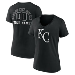Kansas City Royals Women's Monochrome Personalized Name & Number V-Neck T-Shirt Discount
