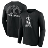 Los Angeles Angels Monochrome Personalized Name & Number Long Sleeve T-Shirt Sale