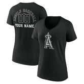 Los Angeles Angels Women's Monochrome Personalized Name & Number V-Neck T-Shirt Near Me
