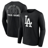 Los Angeles Dodgers Monochrome Personalized Name & Number Long Sleeve T-Shirt Sale