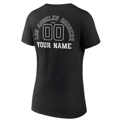 Los Angeles Dodgers Women's Monochrome Personalized Name & Number V-Neck T-Shirt Near Me