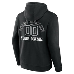 Miami Marlins Monochrome Personalized Name & Number Pullover Hoodie Discount