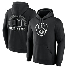 Milwaukee Brewers Monochrome Personalized Name & Number Pullover Hoodie Discount