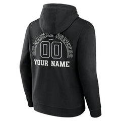 Milwaukee Brewers Monochrome Personalized Name & Number Pullover Hoodie Discount