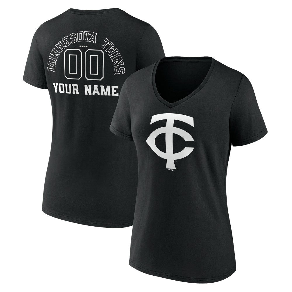 Minnesota Twins Women's Monochrome Personalized Name & Number V-Neck T-Shirt Online