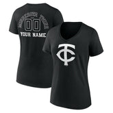 Minnesota Twins Women's Monochrome Personalized Name & Number V-Neck T-Shirt Online