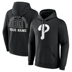 Philadelphia Phillies Monochrome Personalized Name & Number Pullover Hoodie Sale