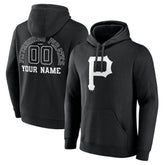 Pittsburgh Pirates Monochrome Personalized Name & Number Pullover Hoodie Outlet