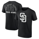 San Diego Padres Monochrome Personalized Name & Number T-Shirt Online