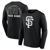 San Francisco Giants Monochrome Personalized Name & Number Long Sleeve T-Shirt Sale