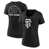 San Francisco Giants Women's Monochrome Personalized Name & Number V-Neck T-Shirt Online