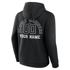 Seattle Mariners Monochrome Personalized Name & Number Pullover Hoodie Sale