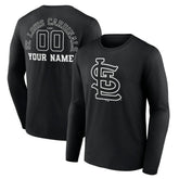 St. Louis Cardinals Monochrome Personalized Name & Number Long Sleeve T-Shirt Sale