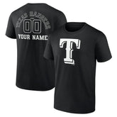 Texas Rangers Monochrome Personalized Name & Number T-Shirt Sale