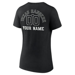 Texas Rangers Women's Monochrome Personalized Name & Number V-Neck T-Shirt for sale