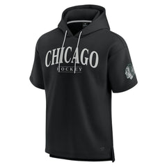 Chicago Blackhawks Fanatics Elements Ready Short Sleeve Pullover Hoodie - Black | Fanatics on sale