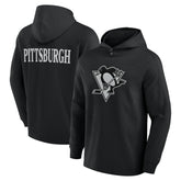 Pittsburgh Penguins Fanatics Elements Blaze Tri-Blend Long Sleeve Hoodie T-Shirt - Black | Fanatics Clearance