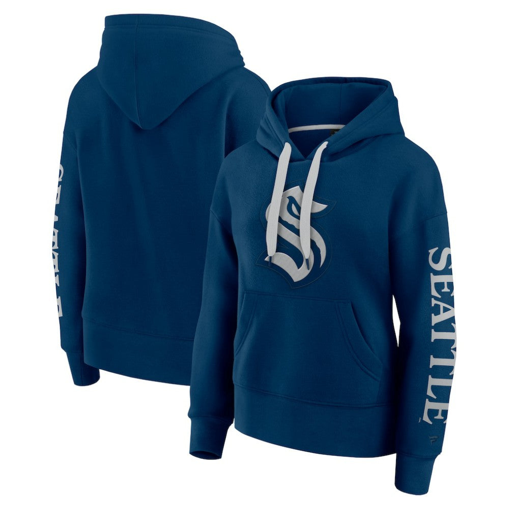 Seattle Kraken Fanatics Women's Elements Next Pullover Hoodie - Deep Sea Blue | Fanatics Clearance