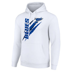 St. Louis Blues Starter Color Scratch Fleece Pullover Hoodie - White | NHL Clearance