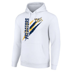 Nashville Predators Starter Color Scratch Fleece Pullover Hoodie - White | NHL Lifestyle