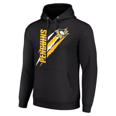 Pittsburgh Penguins Starter Color Scratch Fleece Pullover Hoodie - Black | NHL Lifestyle