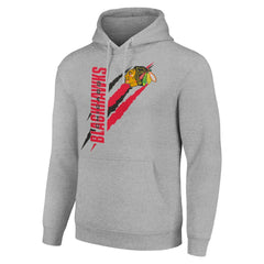 Chicago Blackhawks Starter Color Scratch Fleece Pullover Hoodie - Heather Gray | NHL sale