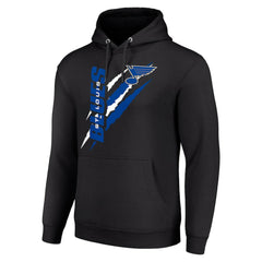 St. Louis Blues Starter Color Scratch Fleece Pullover Hoodie - Black | NHL Lifestyle