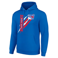 New York Rangers Starter Color Scratch Fleece Pullover Hoodie - Royal | NHL on sale