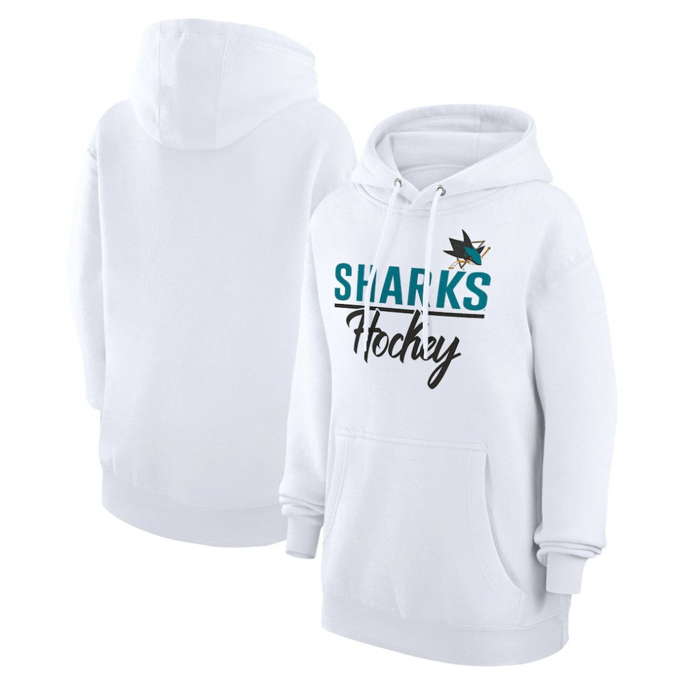 San Jose Sharks G-III 4Her by Carl Banks Women's Team Fleece Pullover Hoodie - White | NHL discount