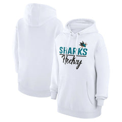San Jose Sharks G-III 4Her by Carl Banks Women's Team Fleece Pullover Hoodie - White | NHL discount