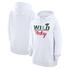 Minnesota Wild G-III 4Her by Carl Banks Women's Team Fleece Pullover Hoodie - White | NHL Clearance