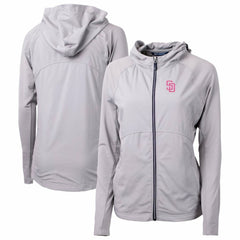 San Diego Padres Cutter & Buck Women's City Connect Adapt Eco Knit Hybrid Recycled Full-Zip Hoodie Near Me