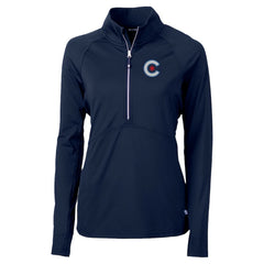 Chicago Cubs Cutter & Buck Women's City Connect Adapt Eco Knit Recycled Half-Zip Pullover Top Sale