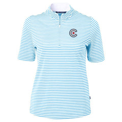 Chicago Cubs Cutter & Buck Women's City Connect Virtue Eco Pique Stripe Recycled Top for sale