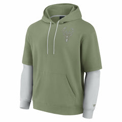 Fanatics Milwaukee Bucks Elements Sleek Pullover Hoodie Olive