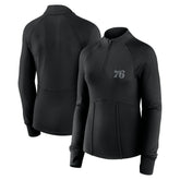 Fanatics Philadelphia 76ers Women's Elements Match Raglan Quarter-Zip Top Black