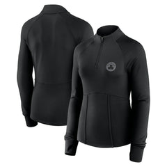 Fanatics Boston Celtics Women's Elements Match Raglan Quarter-Zip Top Black