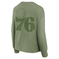 Fanatics Philadelphia 76ers Women's Elements Flow Pullover Sweatshirt Olive