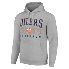 Edmonton Oilers Starter Retro Graphic Pullover Hoodie - Heather Gray | NHL near me