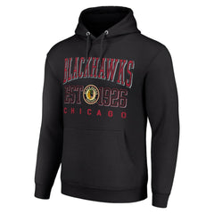 Chicago Blackhawks Starter Retro Graphic Pullover Hoodie - Black | NHL discount