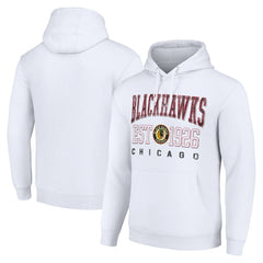 Chicago Blackhawks Starter Retro Graphic Pullover Hoodie - White | NHL Clearance