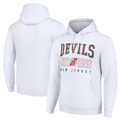 New Jersey Devils Starter Retro Graphic Pullover Hoodie - White | NHL Lifestyle