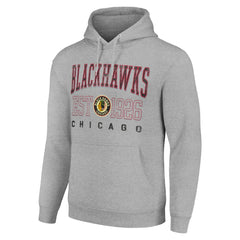 Chicago Blackhawks Starter Retro Graphic Pullover Hoodie - Heather Gray | NHL discount