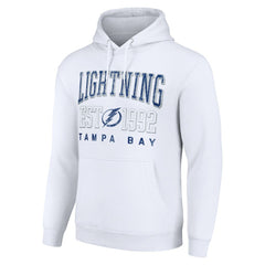 Tampa Bay Lightning Starter Graphic Pullover Hoodie - White | NHL Clearance