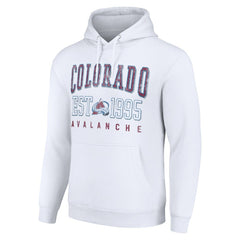 Colorado Avalanche Starter Graphic Pullover Hoodie - White | NHL Clearance