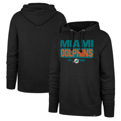 Miami Dolphins '47 Box Out Headline Pullover Hoodie - Black - 47 brand